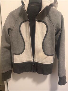 lululemon athletica Two-Tone Gray Hooded Zip Jacket
